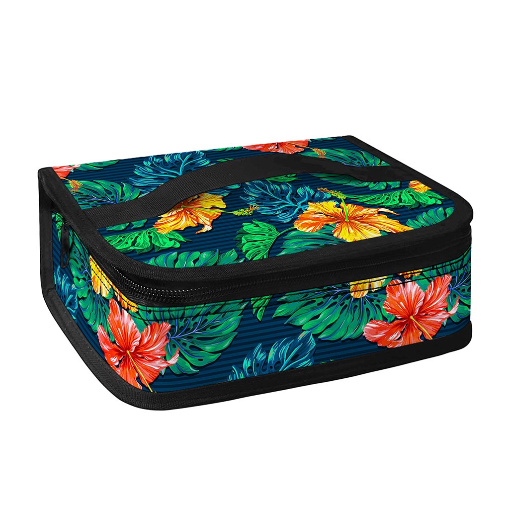 Hibiscus Monstera Hawaii Pattern Print Small Lunch Bag