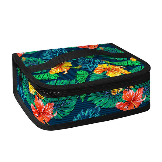 Hibiscus Monstera Hawaii Pattern Print Small Lunch Bag