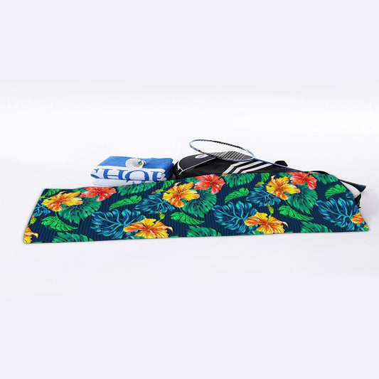 Hibiscus Monstera Hawaii Pattern Print Sports Towel