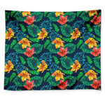 Hibiscus Monstera Hawaii Pattern Print Tapestry