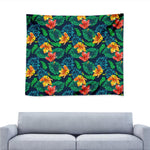 Hibiscus Monstera Hawaii Pattern Print Tapestry
