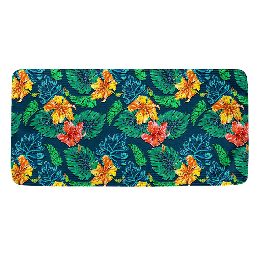 Hibiscus Monstera Hawaii Pattern Print Towel
