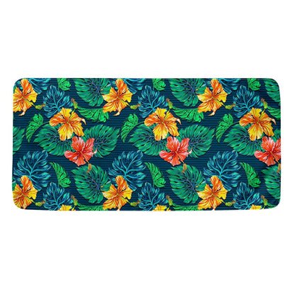 Hibiscus Monstera Hawaii Pattern Print Towel