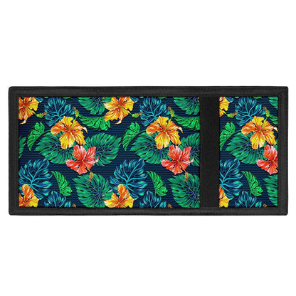 Hibiscus Monstera Hawaii Pattern Print Trifold Wallet