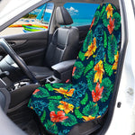 Hibiscus Monstera Hawaii Pattern Print Waterproof Car Seat Cover