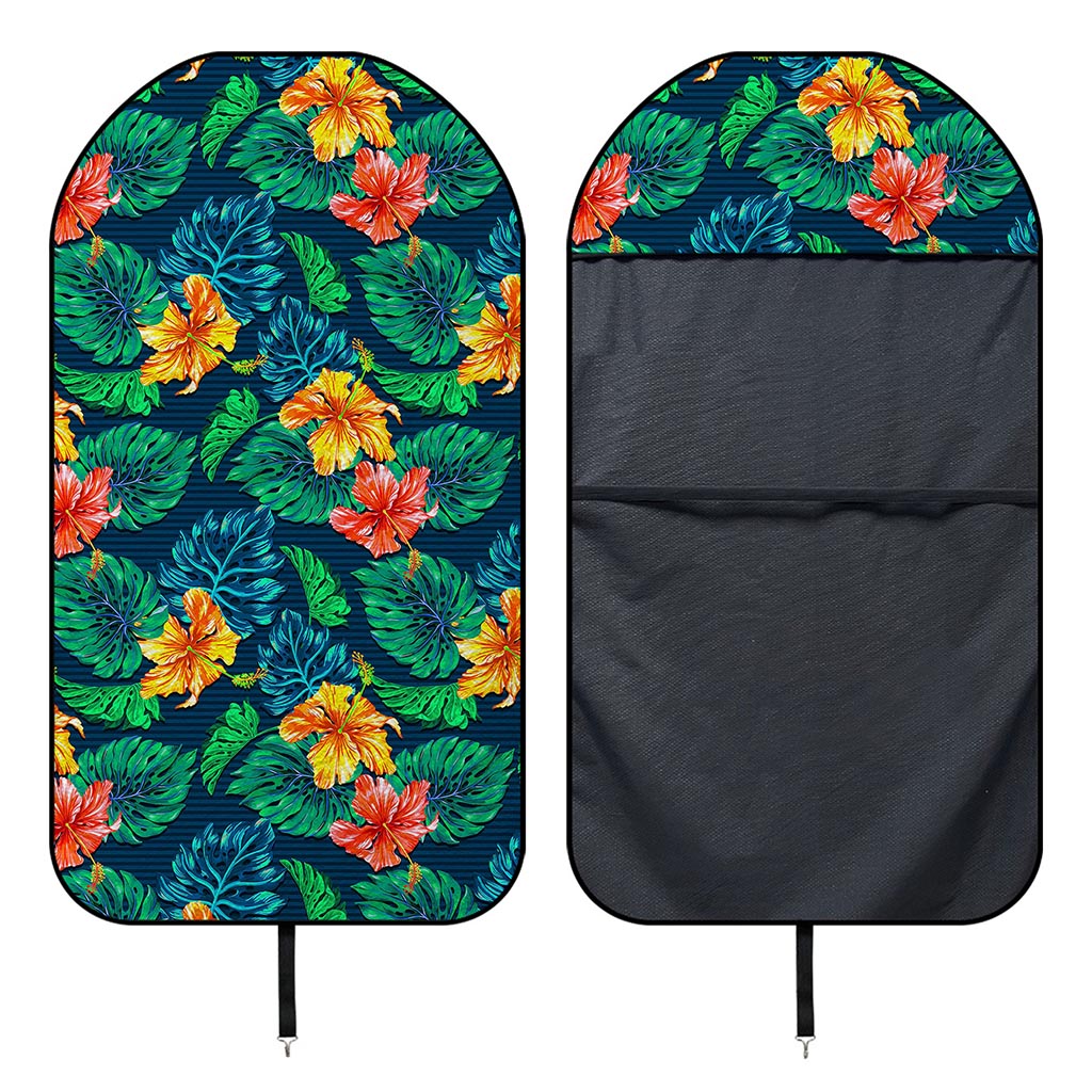 Hibiscus Monstera Hawaii Pattern Print Waterproof Car Seat Cover