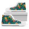 Hibiscus Monstera Hawaii Pattern Print White High Top Sneakers