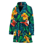 Hibiscus Monstera Hawaii Pattern Print Women's Bathrobe