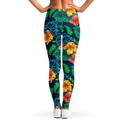 Hibiscus Monstera Hawaii Pattern Print Women's Leggings