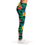 Hibiscus Monstera Hawaii Pattern Print Women's Leggings