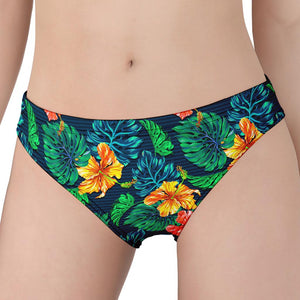 Hibiscus Monstera Hawaii Pattern Print Women's Panties