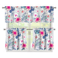 Hibiscus Orchids Hawaii Pattern Print 3 Piece Kitchen Curtains