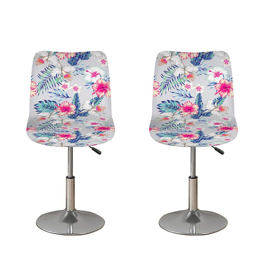 Hibiscus Orchids Hawaii Pattern Print Bar Stool Covers
