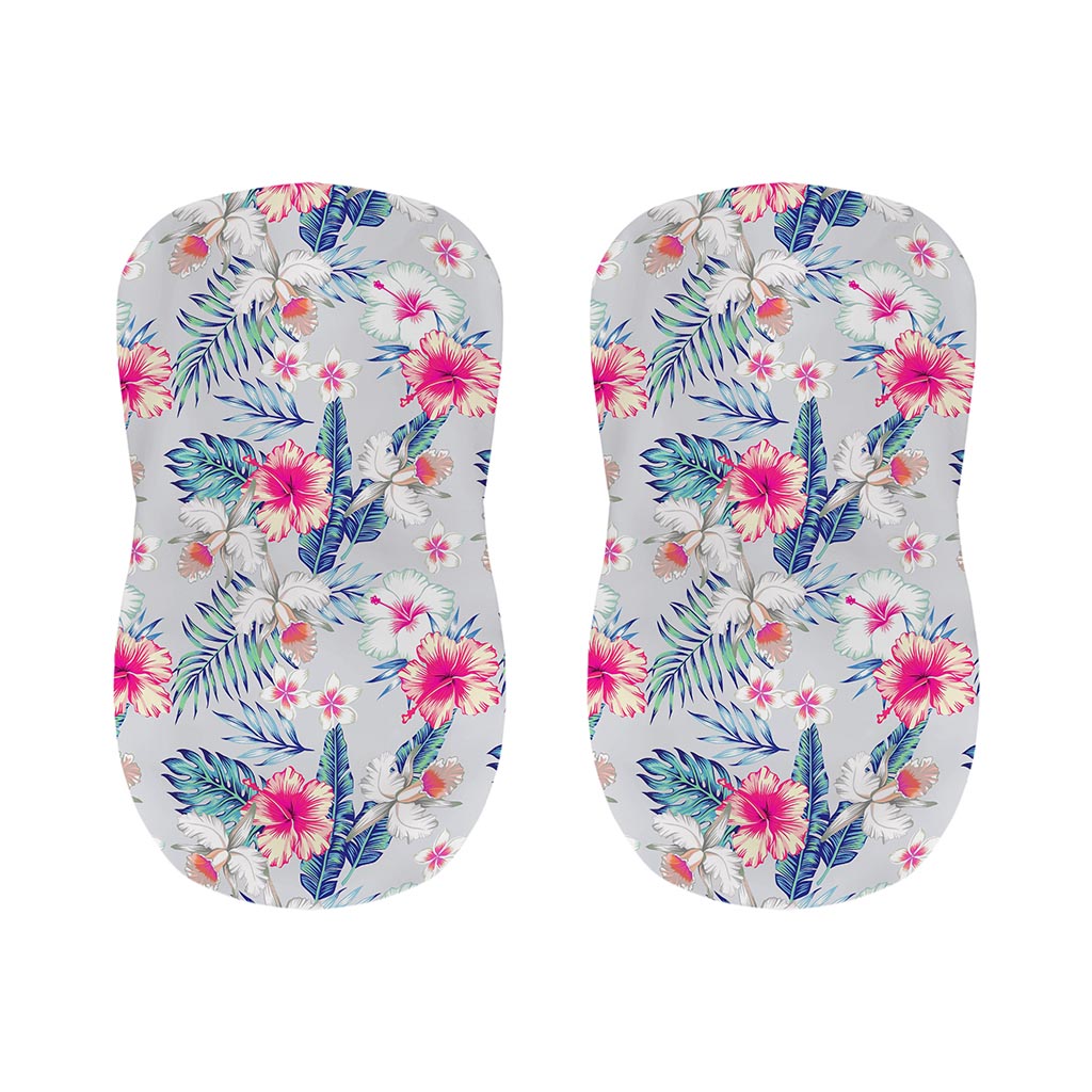 Hibiscus Orchids Hawaii Pattern Print Bar Stool Covers
