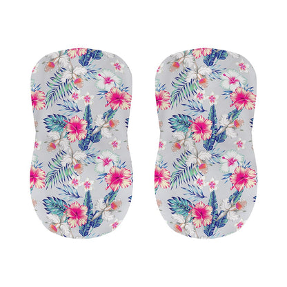 Hibiscus Orchids Hawaii Pattern Print Bar Stool Covers