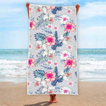 Hibiscus Orchids Hawaii Pattern Print Beach Towel