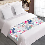 Hibiscus Orchids Hawaii Pattern Print Bed Runner