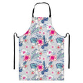 Hibiscus Orchids Hawaii Pattern Print Bib Apron With Pocket