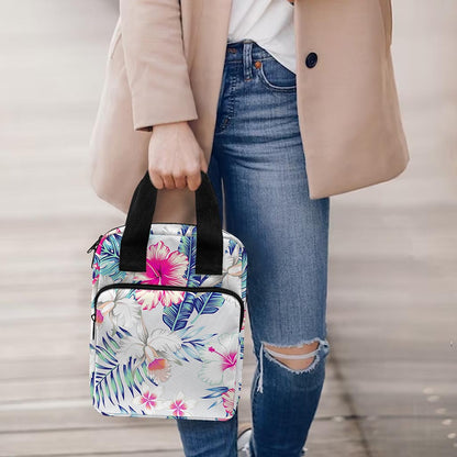 Hibiscus Orchids Hawaii Pattern Print Bible Tote Bag