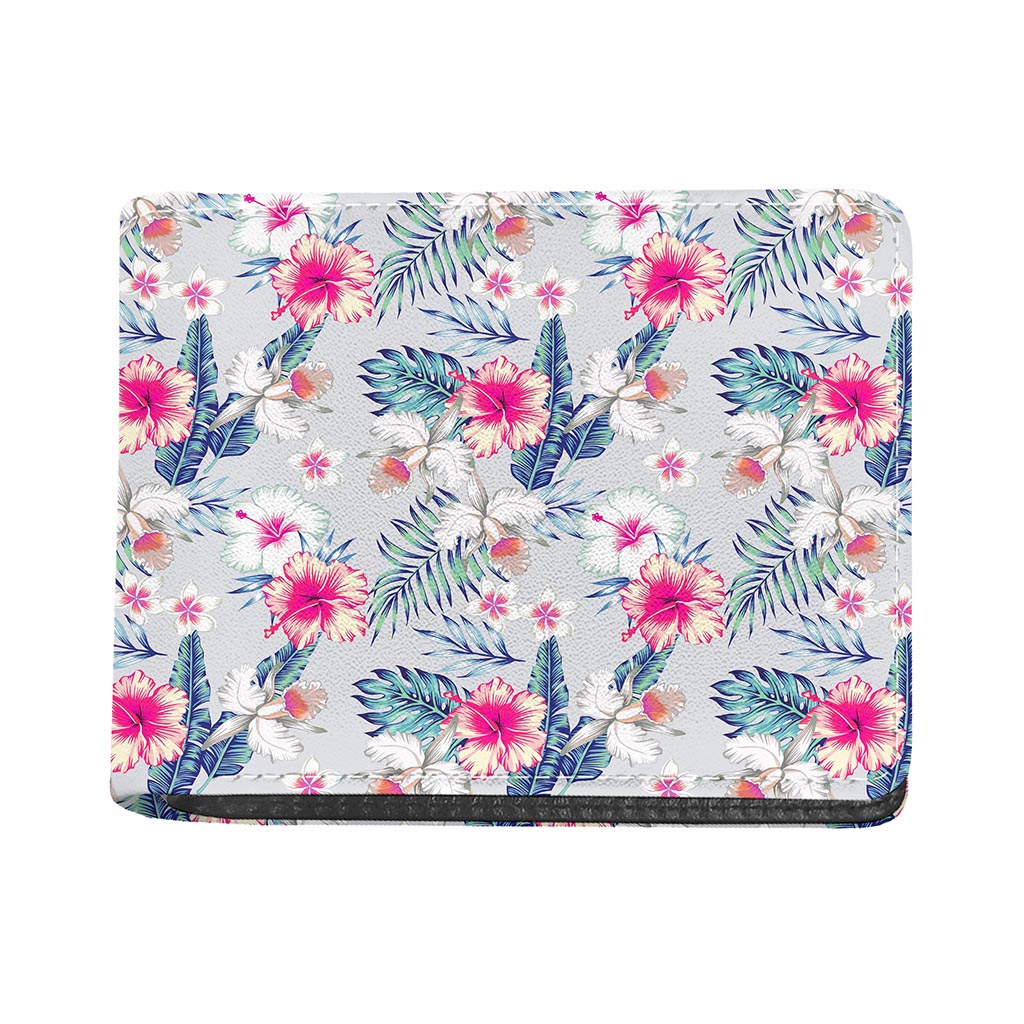 Hibiscus Orchids Hawaii Pattern Print Bifold Wallet