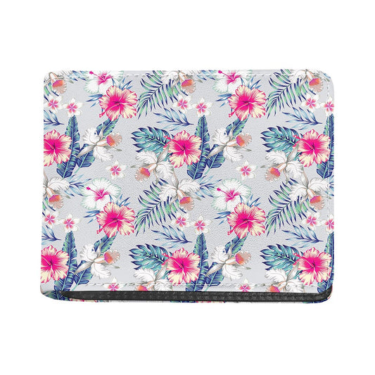 Hibiscus Orchids Hawaii Pattern Print Bifold Wallet