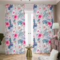 Hibiscus Orchids Hawaii Pattern Print Dimout Pencil Pleat Curtains
