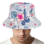 Hibiscus Orchids Hawaii Pattern Print Bucket Hat
