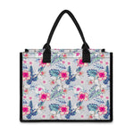 Hibiscus Orchids Hawaii Pattern Print Canvas Tote Bag