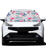 Hibiscus Orchids Hawaii Pattern Print Car Windshield Snow Cover