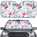 Hibiscus Orchids Hawaii Pattern Print Car Windshield Sun Shade