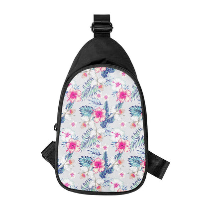 Hibiscus Orchids Hawaii Pattern Print Chest Bag