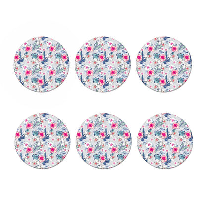 Hibiscus Orchids Hawaii Pattern Print Coaster Set