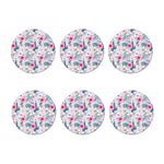 Hibiscus Orchids Hawaii Pattern Print Coaster Set