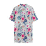 Hibiscus Orchids Hawaii Pattern Print Cotton Hawaiian Shirt