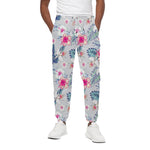 Hibiscus Orchids Hawaii Pattern Print Cotton Pants