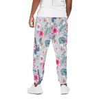 Hibiscus Orchids Hawaii Pattern Print Cotton Pants