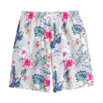 Hibiscus Orchids Hawaii Pattern Print Cotton Shorts