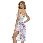Hibiscus Orchids Hawaii Pattern Print Cross Back Cami Dress