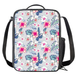 Hibiscus Orchids Hawaii Pattern Print Crossbody Lunch Bag
