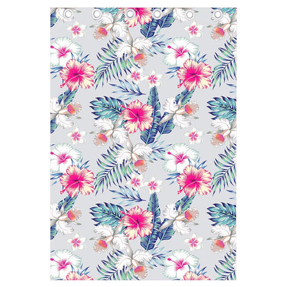 Hibiscus Orchids Hawaii Pattern Print Curtain