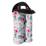 Hibiscus Orchids Hawaii Pattern Print Double Neoprene Wine Tote