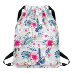 Hibiscus Orchids Hawaii Pattern Print Drawstring Backpack