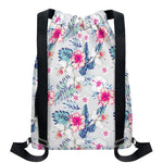 Hibiscus Orchids Hawaii Pattern Print Drawstring Backpack