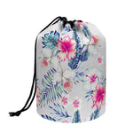 Hibiscus Orchids Hawaii Pattern Print Drawstring Makeup Bag