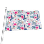 Hibiscus Orchids Hawaii Pattern Print Flag