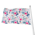 Hibiscus Orchids Hawaii Pattern Print Flag