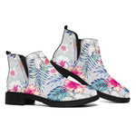 Hibiscus Orchids Hawaii Pattern Print Flat Ankle Boots