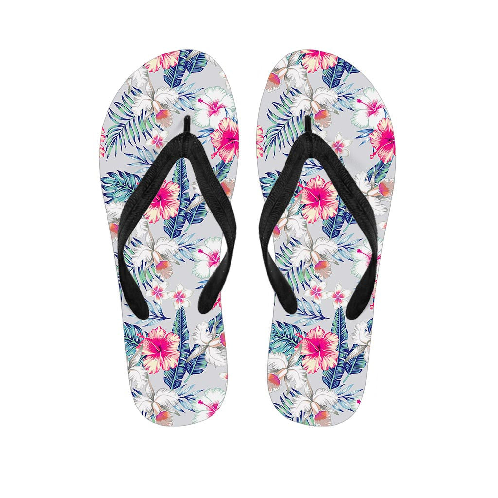 Hibiscus Orchids Hawaii Pattern Print Flip Flops