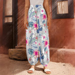 Hibiscus Orchids Hawaii Pattern Print Harem Pants