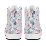 Hibiscus Orchids Hawaii Pattern Print High Top Leather Sneakers